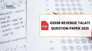 GSSSB Revenue Talati Question Paper 2025