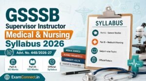 GSSSB Supervisor Instructor Medical and Nursing Syllabus 2026