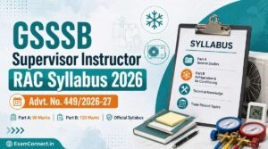 GSSSB Supervisor Instructor RAC Syllabus 2026