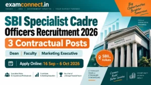 SBI Specialist Cadre Officers Recruitment 2026 for 3 Dean Faculty and Marketing Executive posts
